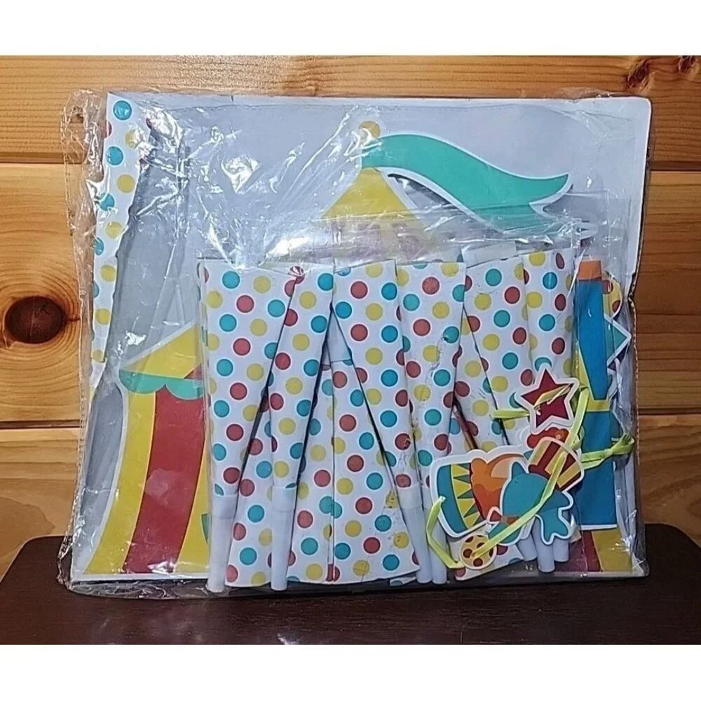 Circus Party Kit 55 Piece Decoration Kit Fun Colorful Animal Shape